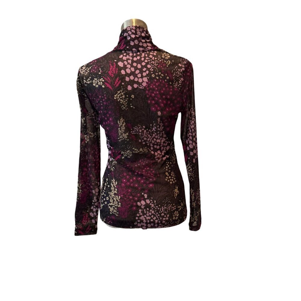White House Black Market Sheer Floral Long Sleeve Layering Top Women's SZ XSmall - Picture 1 of 6